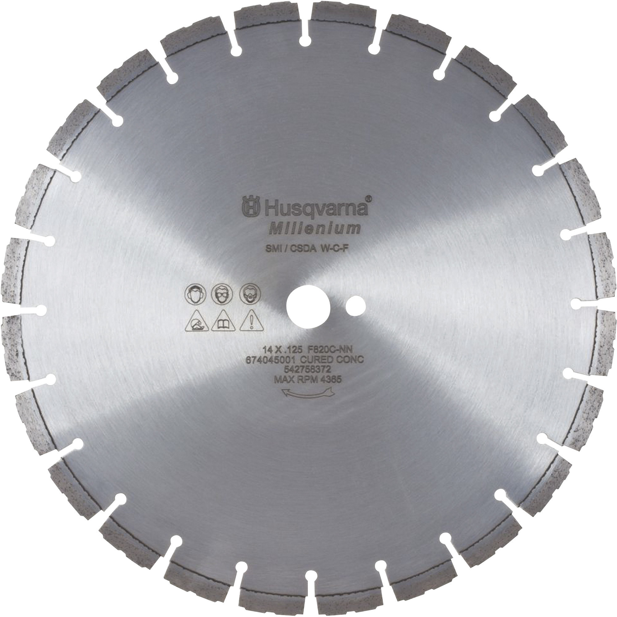 Husqvarna Diamond Blade, 14in. x 0.125in. x 1in. DP, Model# F620C